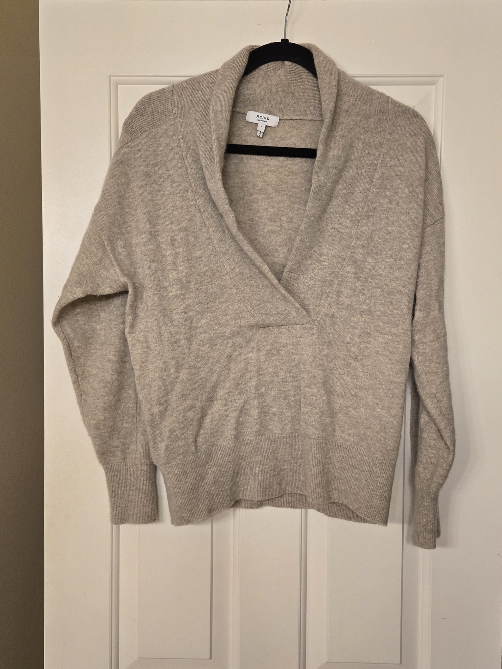Reiss Cream Shawl Collar Turtleneck Sweater